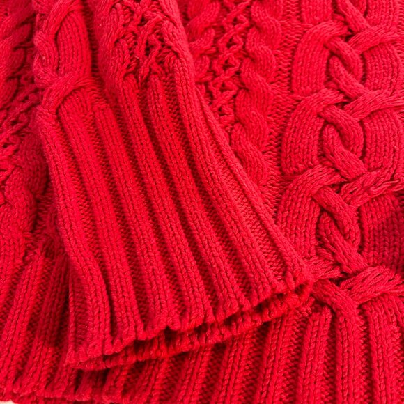 Lauren Ralph Lauren Funnel Neck Cable Knit Sweater plus size 2X Red - Picture 3 of 9